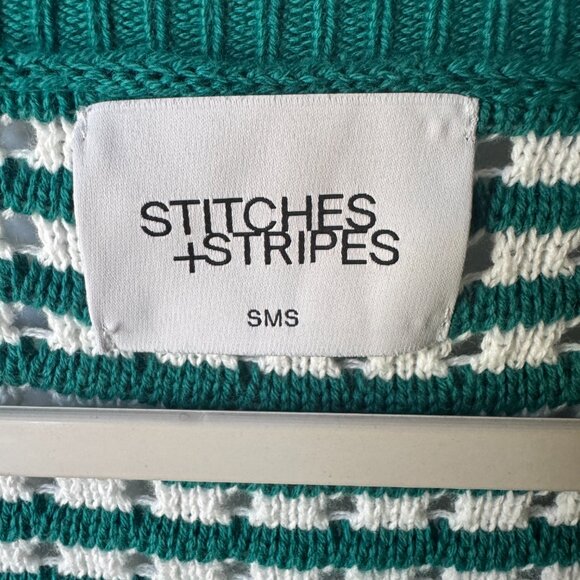 Stitches & Stripes Landry Striped V-Neck Sweater Eyelets Size Sm/Med NWT - Picture 8 of 9